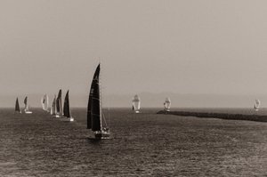 Sailing Into Seal Beach Marina by Jim Descher