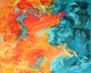 Fire Escape, Encaustic, 16h x 20w DSC 6443 by Judi Silvano