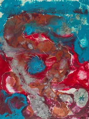 The Elephant, Encaustic, 18w x 24h by Judi Silvano
