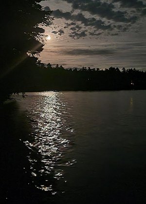 Marilyn_Saks-McMillion_Moonlight on Belgrade Lake, Maine by Marilyn Saks-McMillion