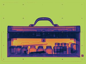 X-ray of Model Paints in a Vintage Metal Toolbox by Steven Uccello