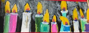 Abstract Candles all in a row  by Joanne R Irvin