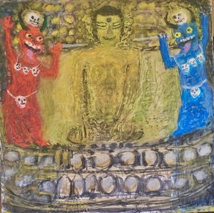 Buddha on his Throne Assailed by Demons by JOEL SCHILLER