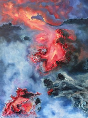 Askenazy Edge of Becoming  Fire Acrylic Resin Molding Paste Construction Foam 4000 36x48 by Svetlana Askenazy (2026)
