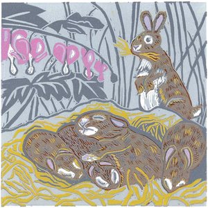 Bunny Nest, Framed by Susan Munderich