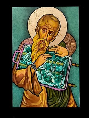 Religious-Looking Figure with Scanned Luggage by Darryl Halbrooks (2024)