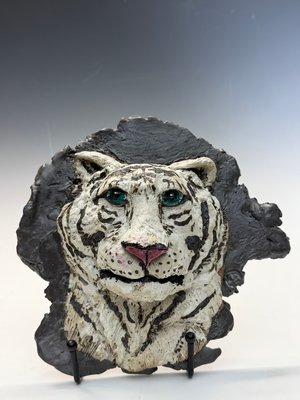 Portrait of a White Tiger by Peggy Albers