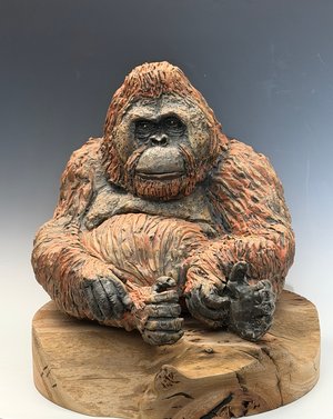 Orangutan Leaning Back  by Peggy Albers