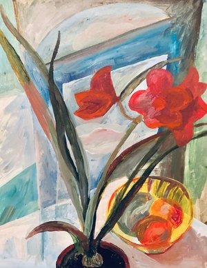 Red amaryllis  by Olga Sheyn (2022)