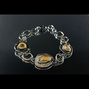 Regina Ewer   Citrine Bracelet with Fused Gold by Regina Ewer