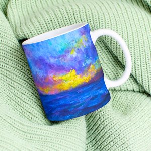 Sunset At Beach Mug by rupali kumbhani (2026)