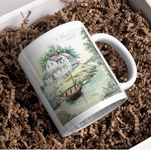 House on Ganga River Mug by rupali kumbhani (2026)