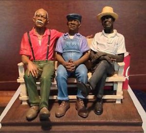 8 Three men on a bench by Sterling Brown