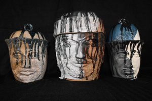 Untitled: Invisible Man Series, Group of Three Vessels by Caleb Miller