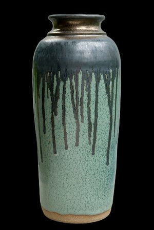 vase fl green and bronze by Tim Robison