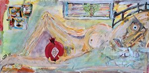 Self Portrait with Large Pomegranate by Richard Gross (2025)