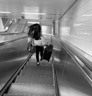 Subway Escalator To The 7 Train by Victor Messick