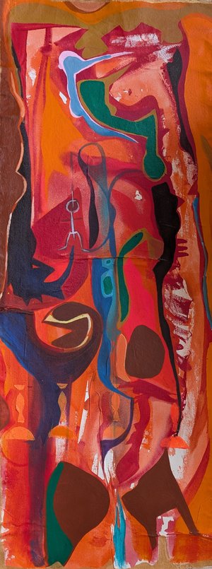 Channels to Dreams and Whispers Acrylic on Canvas 1500  55x24 by Wendell Smith (2025)