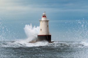 Hurricane Waves at Sakonnet Lighthouse by Kelsey Swanson (2025)