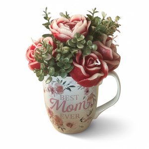 Scented Candle Flowers/Best Mom Ever Mug by Denise Napier