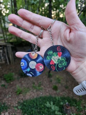 Hand painted keychains  by Emily Bennington