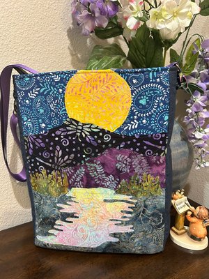 Fabric Paint Mountains handbag by Polly Curtis (2026)