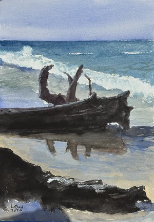 Driftwood, Santa Barbara Beach by Lance Bird