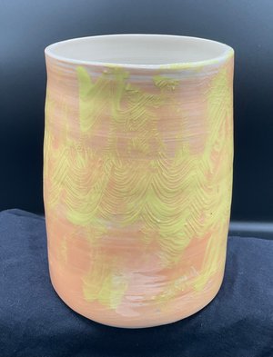 Tangerine and Yellow Slip Vase by Elly Brtva (2026)