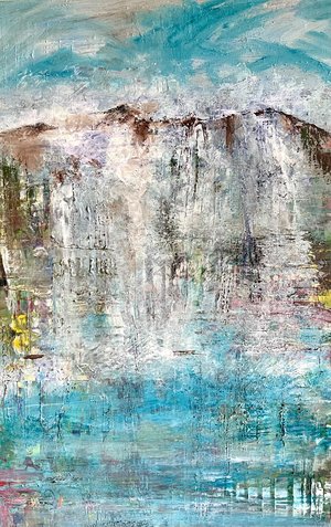 Waterfall abstract landscape by Arvind Vanmali