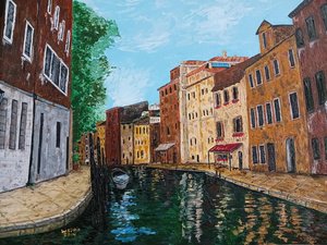 Venice with Buildings and Canal by Wendy Zirkin