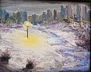 Wonder Of City Snow At Night by Wendy Zirkin