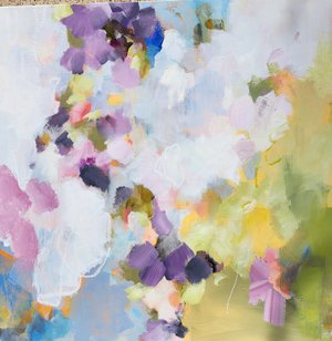 Fun in the garden Oil 30x30 by Ruth Lundring (2026)