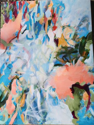 Bottom of the sea Acrylic 48x36 by Ruth Lundring (2025)