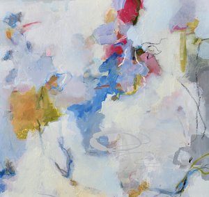 Sea and flower Oil  36x36 by Ruth Lundring (2025)