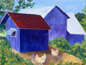 Two Hens by Veronique Jonas