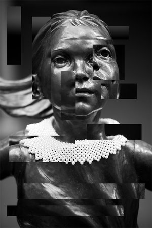 Portrait_of_Ruth_Bader_Ginsburg_as_Fearless_Girl_Fearless_One_ by Gerald Janssen (2020)