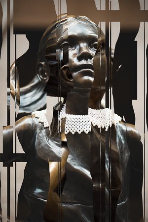 Portrait_of_Ruth_Bader_Ginsburg_as_Fearless_Girl_The_Gauntlet_Of_Wisdom by Gerald Janssen (2020)