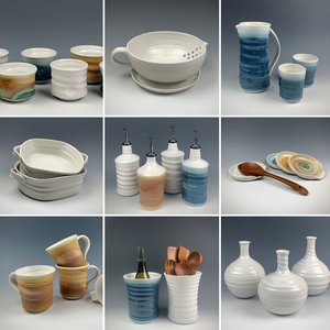  Montage of various functional ceramic forms  by Robert Petersen