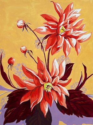 Red velvet dahlias by Monica Quinn