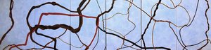 EPHEMERAL ENCOUNTERS_6 PANEL PAINTING_144 x 36_ACRYLIC by Robin O Coffman