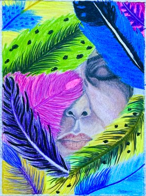 Self portrait-Simorgh’s healing features  by Hedi Anderson (2026)