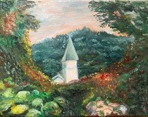 Steeple over Brattleboro  by Erin Lynch