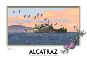Alcatraz with flower by Zina Deretsky