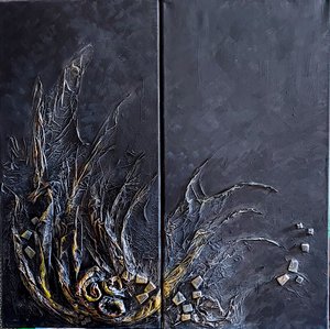 Through Fire- Diptych  by Annie Holland (2025)