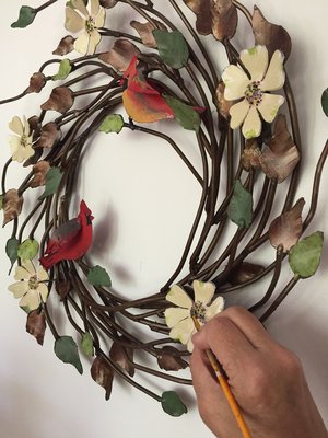 Iron Vine Wreaths, Handpainted by Robin and Marvin Blitchok (New)