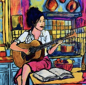 Sunkist guitar player by Frankie Duru
