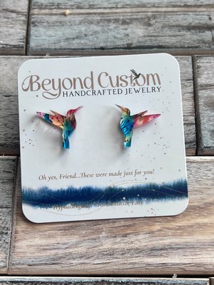 Hummingbird Monet stud earrings by Patti Kulis