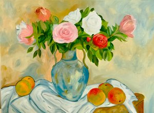 Blue Vase with Apples by Hugh Rogovy (2024)