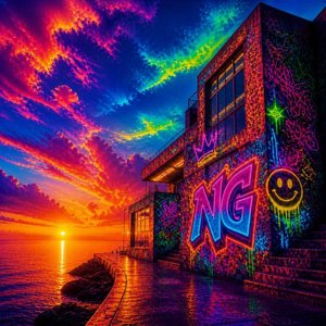 Neon Sunscape-Building Glow by Lea Nichols (2026)