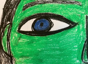 Up Close Green Face by Kristin Schultz (2024)